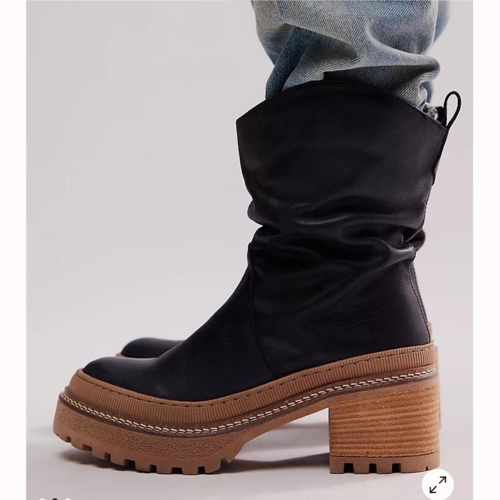 Free People Mel Slouch Boots in black